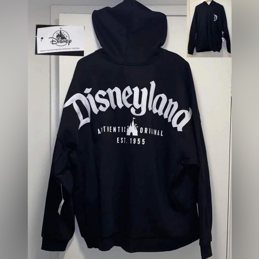 DISNEYLAND AUTHENTIC ZIPUP HOODIE BLACK - 2023 - NEW WITH TAGS